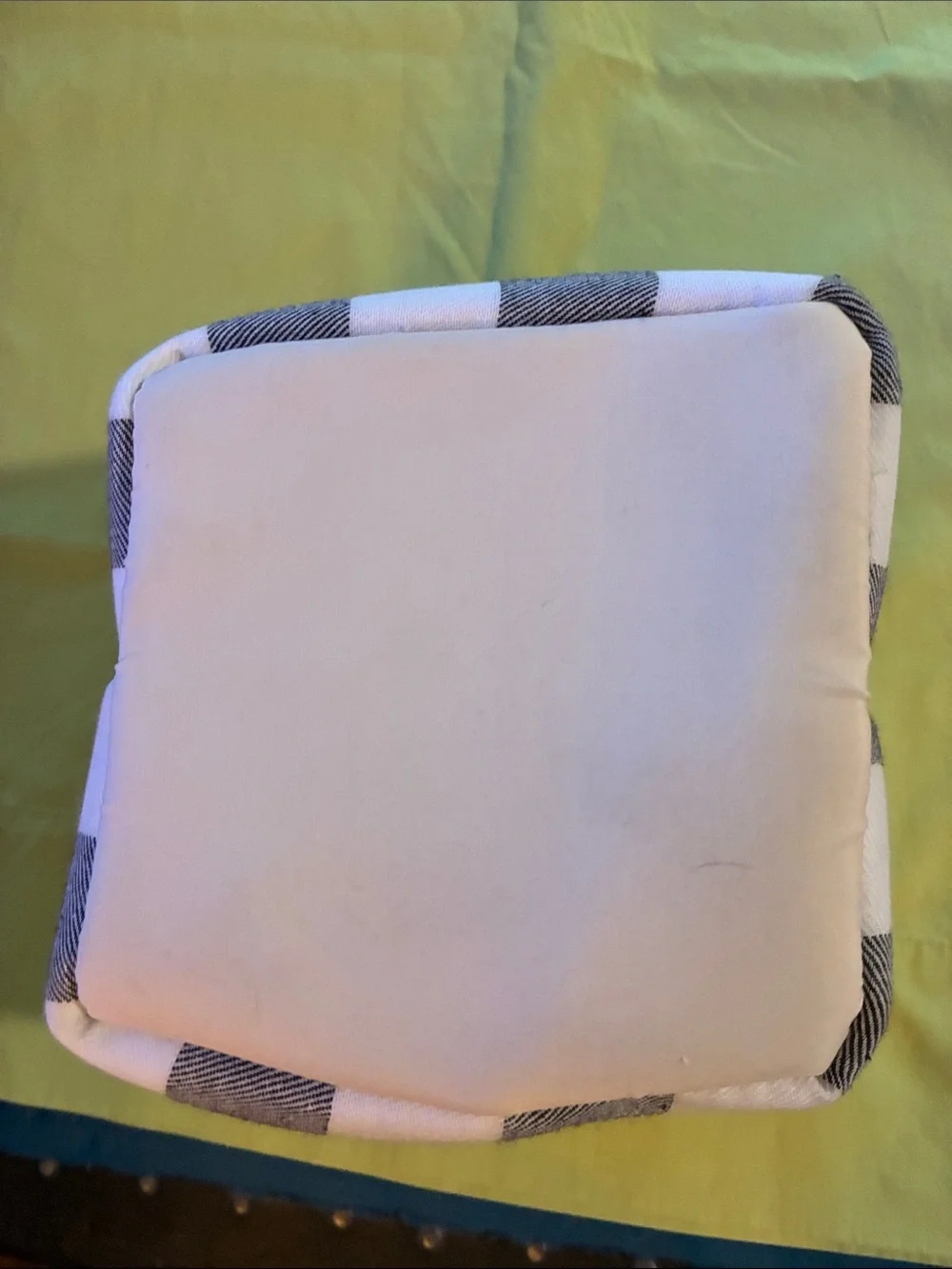 Canvas Checkered Storage Bin in Black and Cream